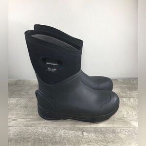 Bogs Bozeman Mid Men's Insulated Waterproof Black Rubber Rain Snow Boots Size 7